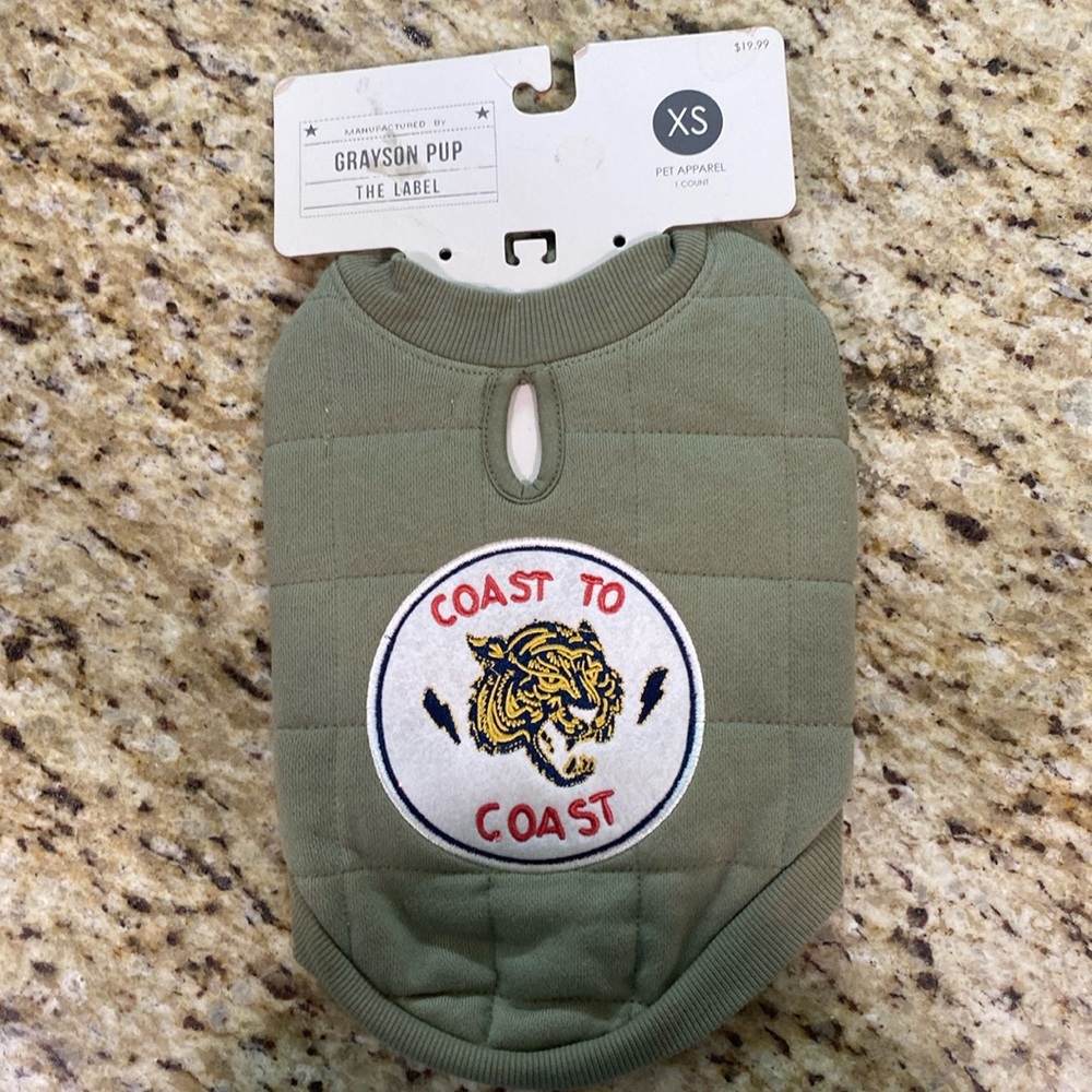 NWT Grayson Pup Embroidered Coast To Coast Tiger Quilted Outfit Coat XS